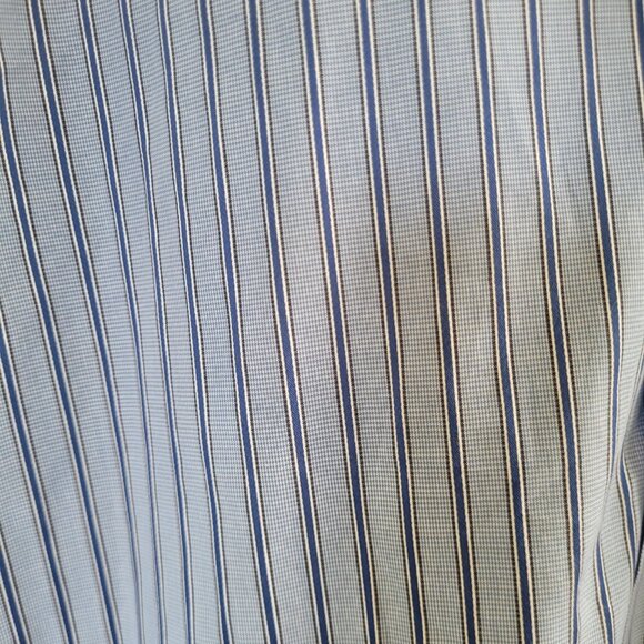 BOSS Hugo Boss Sharp Fit Blue Striped Dress Shirt Men's 16.5 34/35 - Picture 2 of 4